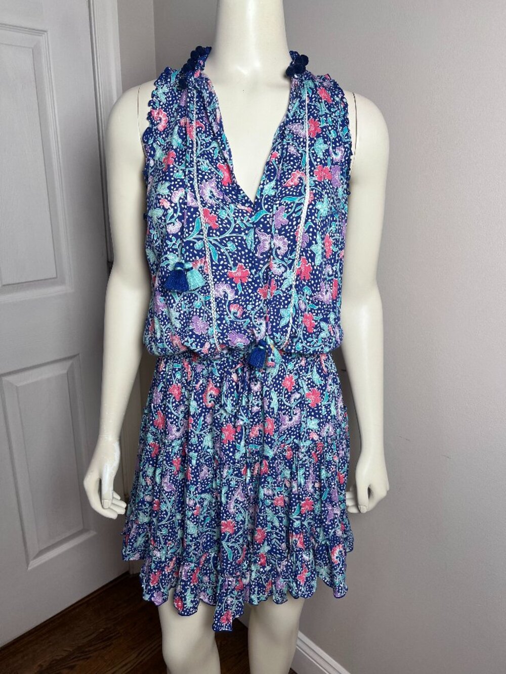 Poupette St. Barth Clara Printed Mini Dress Medium